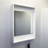Зеркальный шкаф Comforty 00-00001278 Марсель 60х80 см, с подсветкой/бесконтактный сенсор, белый матовый