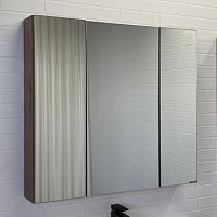 Зеркальный шкаф Comforty 00-00010980 Соло 90х80 см, дуб темно-коричневый