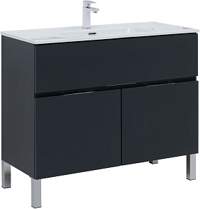 Тумба с раковиной Aquanet 00274186 Алвита New, 101х47 см, серая Тумба с раковиной Aquanet 00274186 Алвита New, 101х47 см, серая снят с производства