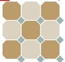 Неглазурованный керамогранит TOPCER Field Material 4403+16 OCT13-A Yellow 03 White 16 OCTAGON/Turquoise 13 Dots