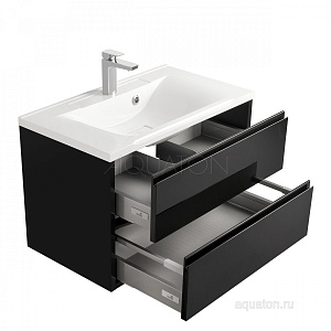 Тумба Акватон 1A226701RN950 NEW Римини под раковину, 80х44 см, черный глянец Тумба Акватон 1A226701RN950 NEW Римини под раковину, 80х44 см, черный глянец снят с производства