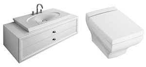 Villeroy & Boch La Belle Комплект №2: Унитаз подвесной+сиденье+тумба+раковина Villeroy & Boch La Belle Комплект №2: Унитаз подвесной+сиденье+тумба+раковина снят с производства