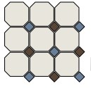Неглазурованный керамогранит TOPCER Field Material 4416OCT11/29/1C_White/CoffeeBrown/Blue Cobalt