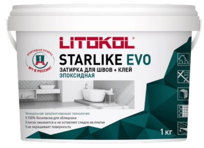 Эпоксидная затирка Litokol STARLIKE EVO S110(1кг) GRIGIO PERLA Эпоксидная затирка Litokol STARLIKE EVO S110(1кг) GRIGIO PERLA