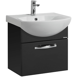 Тумба Акватон 1A1403K0AA950 Ария с раковиной, 50х45 см, черный глянец Тумба Акватон 1A1403K0AA950 Ария с раковиной, 50х45 см, черный глянец снят с производства