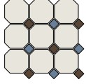 Неглазурованный керамогранит TOPCER Field Material 4416OCT29/11/1C_White/CoffeeBrown/Blue Cobalt