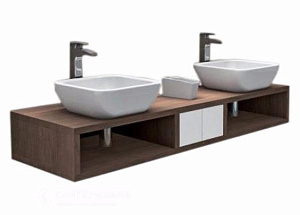 Тумба под раковину Акватон Интегро 160 1A144001INH30 орех шпон, 160х23х50 Тумба под раковину Акватон Интегро 160 1A144001INH30 орех шпон, 160х23х50 снят с производства