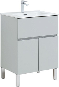 Тумба с раковиной Aquanet 00274128 Алвита New, 61х47 см, серая Тумба с раковиной Aquanet 00274128 Алвита New, 61х47 см, серая снят с производства