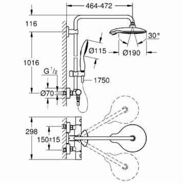 Душевая система Grohe Euphoria 26186000 Душевая система Grohe Euphoria 26186000
