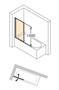 Шторка на ванну Huppe Design Elegance 8E1901 087 321 Шторка на ванну Huppe Design Elegance 8E1901 087 321 снят с производства