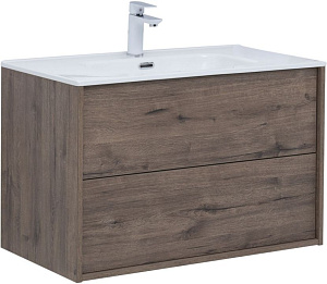 Тумба с раковиной Aquanet 00298574 Lino, 81х47 см, темное дерево Тумба с раковиной Aquanet 00298574 Lino, 81х47 см, темное дерево снят с производства