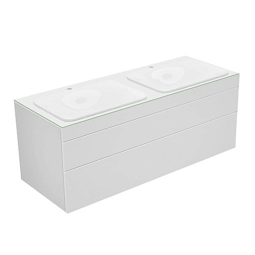 Тумба Keuco 31574270100 Edition 400 под умывальник 140х53.5 см, белый/стекло белое матовое купить недорого в интернет-магазине Керамос