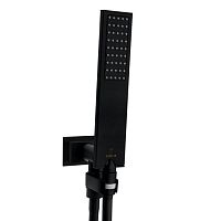 Душевой комплект Bossini C13011C.073 Flat с лейкой, шлангом и держателем, черный матовый