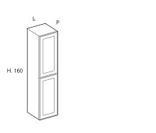 Пенал для ванной, петли слева Blob srl DRESSY DR16CR33S Рolimerico Bianco Opaco CB001 Stock (exp)