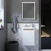 Комплект AM.PM BK85FG X-Joy: мебель для ванной 45 см, 1 дверца, со смесителем и аксессуарами, белый/хром