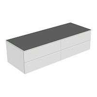 Тумба Keuco 31766710000 Edition 400 боковая 140х53.5 см, белый/стеклое матовое антрацит