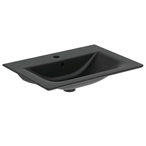 Раковина Ideal Standard E0289V3 Connect Air Vanity подвесная 65х46 см, для монтажа соло, Silk Black (черный шелк)