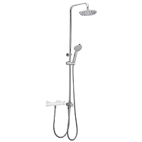 Душевая система Cisal DSQ8201021  Shower переключатель, верхний душ, ручной душ с держателем, двойной шланг 90-150 см, цвет хром
