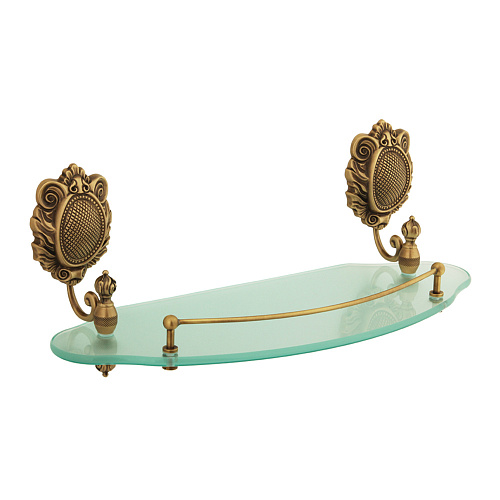 Полка Migliore 16637 Cleopatra c галереей, стекло матовое/бронза