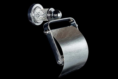 Держатель Boheme 10901-CRST-CH Murano Crystal Chrome для туалетной бумаги с крышкой, хром купить недорого в интернет-магазине Керамос