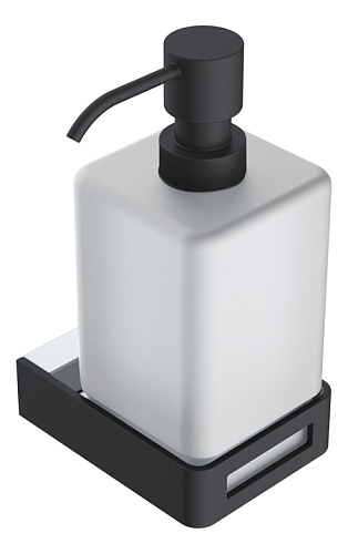 Диспенсер Boheme 10957-CR-B Q для жидкого мыла, настенный, хром/черный купить недорого в интернет-магазине Керамос