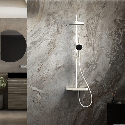 Душевая стойка Vincea VSFS-3I12TW Inspire термостатическая с изливом, белый Душевая стойка Vincea VSFS-3I12TW Inspire термостатическая с изливом, белый