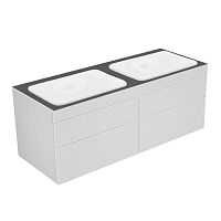 Тумба Keuco 31575710100 Edition 400 под умывальник 140х53.5 см, белый/стеклое матовое антрацит
