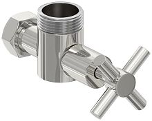 Вентиль Сунержа 00-1304-0134 угловой н/ж (крест) G 1" нар.р. / G 3/4" н. г., без покрытия