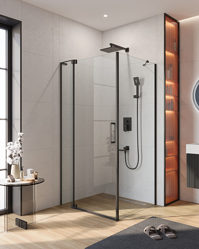 Душевой уголок CEZARES SLIDER-AH-1-90-100/110-C-NERO Душевой уголок CEZARES SLIDER-AH-1-90-100/110-C-NERO