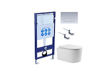Комплект: Унитаз, Инсталляция, Кнопка смыва Aquatek Мия SET AQUATEK МИЯ-014 4в1