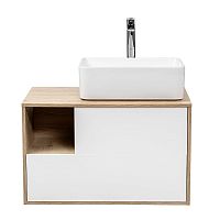 Тумба Aquanika AQQ804650RU78 QUADRO под раковину 80х50 см, дуб давос/белый Тумба Aquanika AQQ804650RU78 QUADRO под раковину 80х50 см, дуб давос/белый