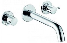 Смеситель Kludi 381450576 Bozz для раковины DN15 на 3 отверстия, излив 230 мм, ручки палочка, хром