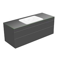 Тумба Keuco 31573110000 Edition 400 под умывальник 140х53.5 см, антрацит/стекло глянцевое антрацит