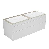 Тумба Keuco 31574740100 Edition 400 под умывальник 140х53.5 см, белый/стекло глянцевое кашемир