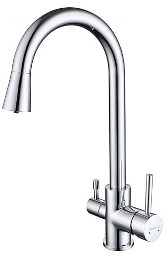 Aquatek AQ1085CR Вега Смеситель для кухни с подключением к фильтру воды (полукруглый излив), хром Aquatek AQ1085CR Вега Смеситель для кухни с подключением к фильтру воды (полукруглый излив), хром