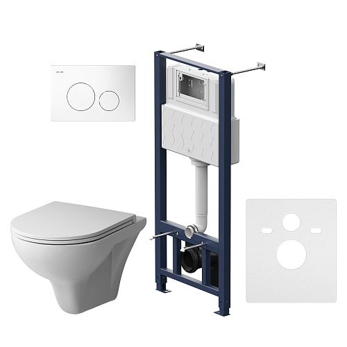 Комплект: Унитаз, сиденье, инсталляция, кнопка AM.PM GEM IS49001.901700 купить недорого в интернет-магазине Керамос