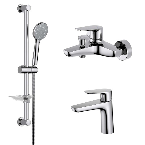 Комплект Aquatek AQ1130CR Бетта для ванной Set 3 в 1 (AQ1110CR + AQ1140CR + AQ2013CR), хром Комплект Aquatek AQ1130CR Бетта для ванной Set 3 в 1 (AQ1110CR + AQ1140CR + AQ2013CR), хром