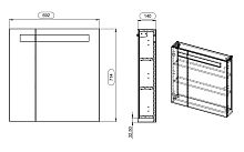 Шкаф зеркальный Cersanit  B-LS-MEL70-Os Шкаф зеркальный Cersanit  B-LS-MEL70-Os