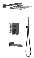 Душевой комплект Aquatek AQ1673MB Либра Set 4 в 1, черный матовый