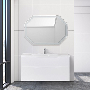 Раковина BelBagno BB1200/450-LV-MR-PR из литьевого мрамора 120х45 см, белая
