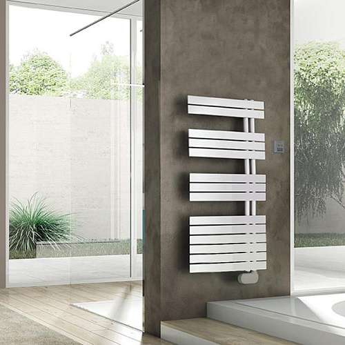 Irsap SRM055D01IR01NNN Полотенцесушитель электрический c контроллером 550хh1054мм,14 трубок, 3 промежутка, подключение справа, длина провода 1,2м, белый