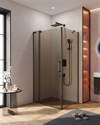 Душевой уголок CEZARES SLIDER-AH-1-80-90/100-BR-NERO Душевой уголок CEZARES SLIDER-AH-1-80-90/100-BR-NERO