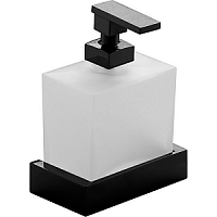 Дозатор Cisal QU09062040  Quad подвесной, цвет матовое стекло/черный матовый