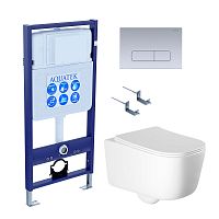 Инсталляция с подвесным унитазом Aquatek ЛУГАНО SET AQUATEK ЛУГАНО-014 4в1