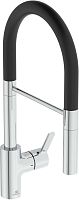 Смеситель Ideal Standard BD417AA Gusto для кухонной мойки, с ручным душем с 2 функциями из металла, черный/хром Смеситель Ideal Standard BD417AA Gusto для кухонной мойки, с ручным душем с 2 функциями из металла, черный/хром