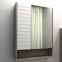 Зеркальный шкаф Comforty 00-00002045 Клеон 60х80 см, дуб дымчатый/белый