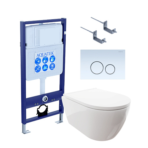 Инсталляция с подвесным унитазом Aquatek Поларис SET AQUATEK ПОЛАРИС-015 4в1