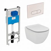 Комплект 4 в 1 Ideal Standard R030501 Tesi AquaBlade®: подвесной унитаз T007901 + крышка-сиденье T352701 + инсталляция для монтажа Prosys Frame 120 M R020467 + механическая панель смыва Oleas™ M1 R0115AA, Euro White (евробелый) Комплект 4 в 1 Ideal Standard R030501 Tesi AquaBlade®: подвесной унитаз T007901 + крышка-сиденье T352701 + инсталляция для монтажа Prosys Frame 120 M R020467 + механическая панель смыва Oleas™ M1 R0115AA, Euro White (евробелый)