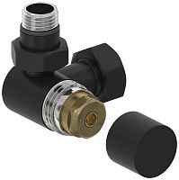 Вентиль Сунержа 31-1406-1234, 3D, левый, (под шестигранник) G 1/2" НР х G 3/4" НГ, матовый черный