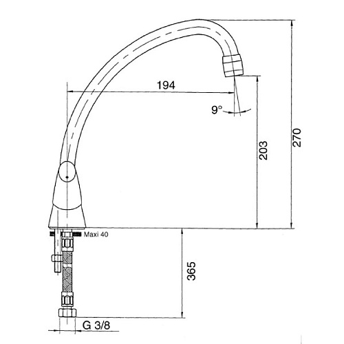 Смеситель для кухни Jacob Delafon Galeo E76960-CP купить недорого в интернет-магазине Керамос
